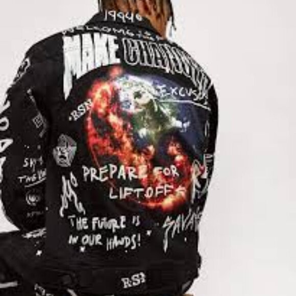Reason Brand Clothing Space Denim Jacket XXL - Picture 2 of 11